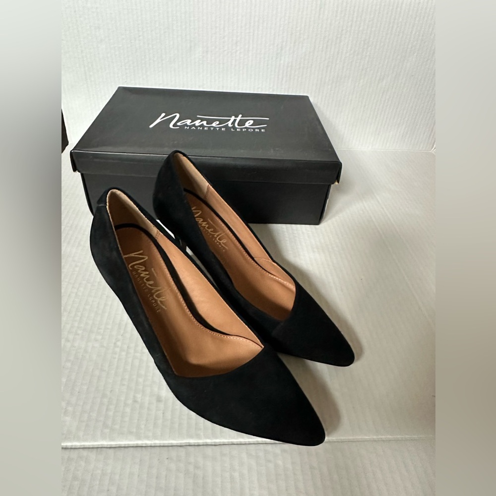 Nanette Lepore womens suede pump heels